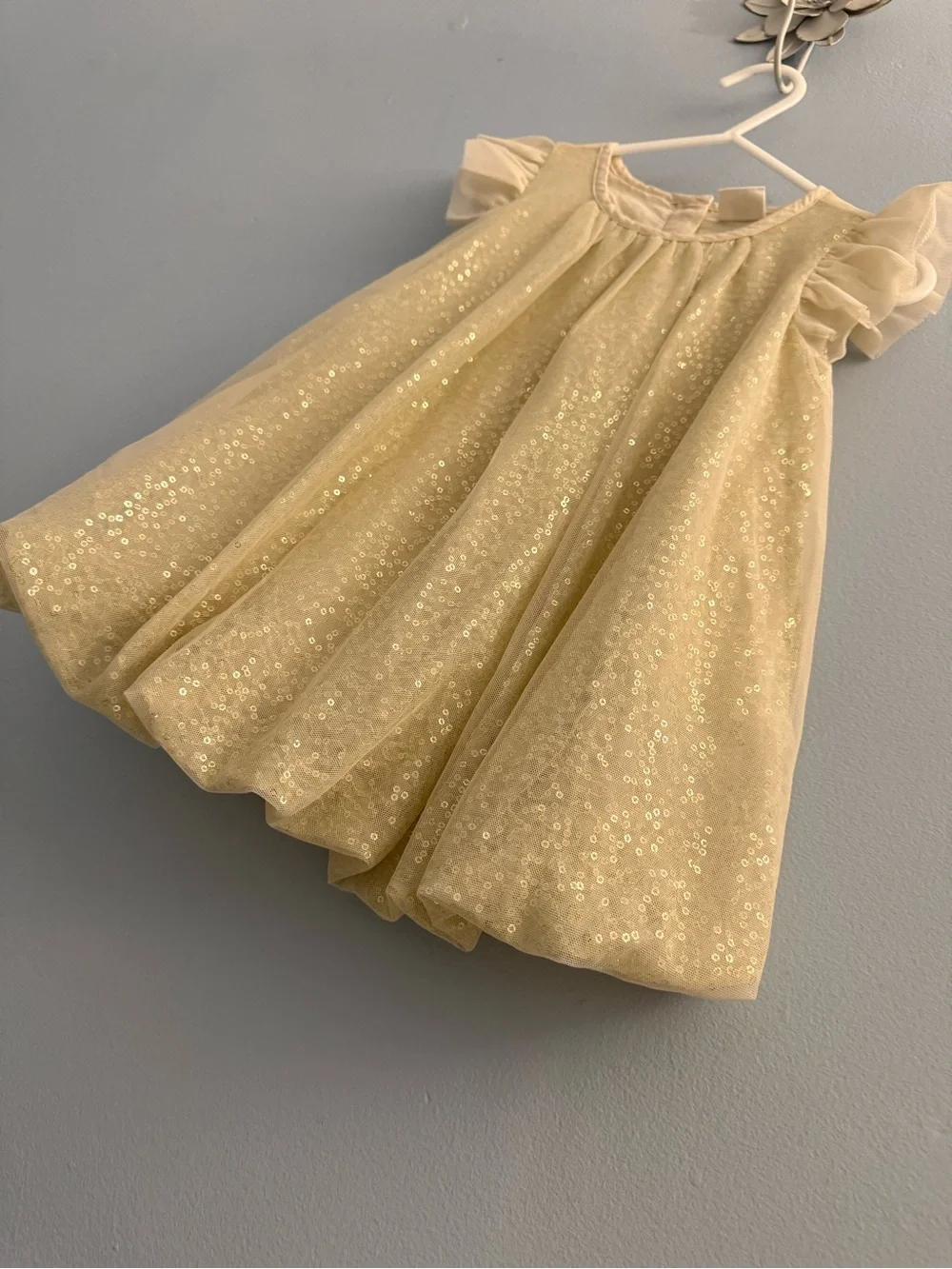 Baby GAP Cream Sequin Tulle Baby Dress